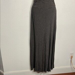 Bella Luxx Tan Brown Ruched Maxi Skirt Work